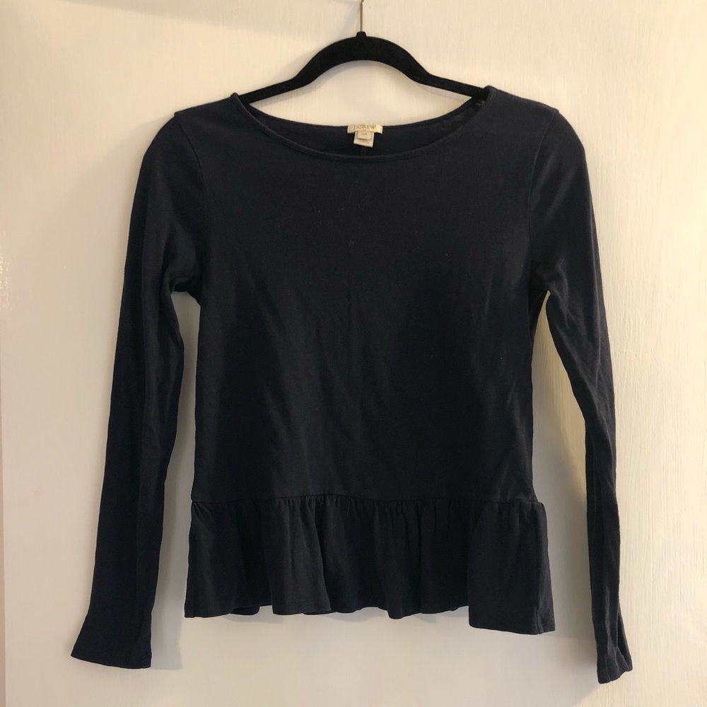 Jcrew navy blue peplum top